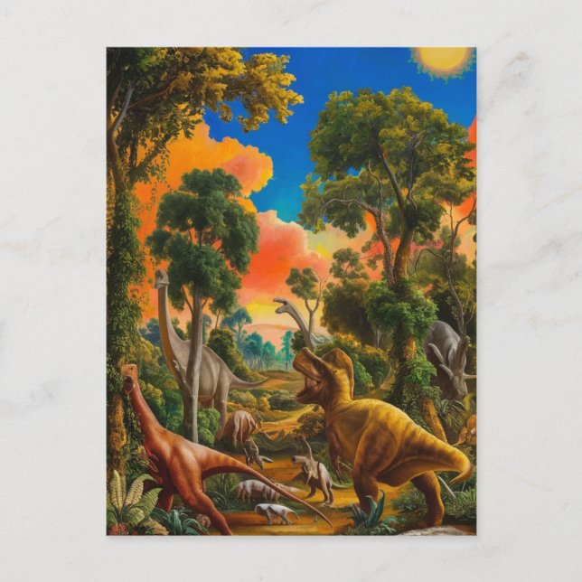 Goldenes Zeitalter der Dinosaurier: Ein lebendiges Postkarte (Vorderseite)