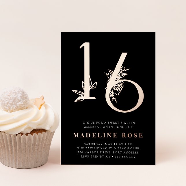 Goldenes Zeitalter | Sweet 16 Birthday Party Rose  Folieneinladung (Von Creator hochgeladen)