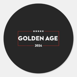 Goldenes Zeitalter Trump gewinnt 2024 Runder Aufkleber