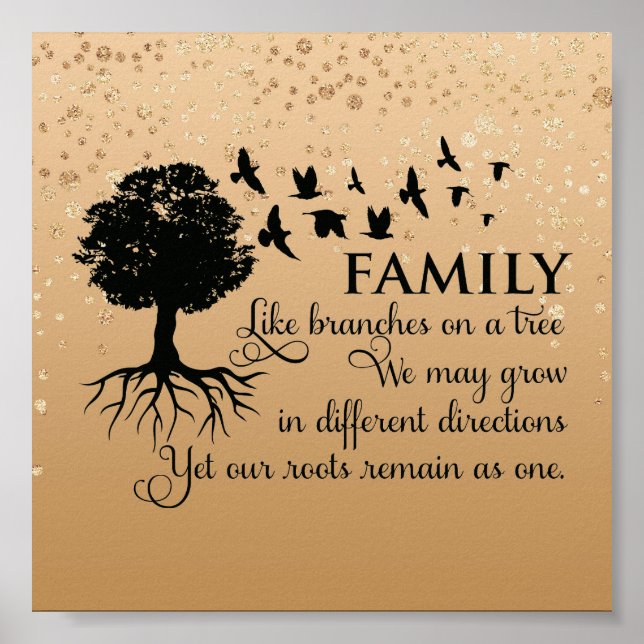 goldenes Zitat aus der Inspirationsfamilie Poster (Vorne)