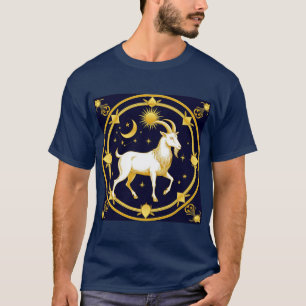 Goldenes Zodiac Steinbock-Design T-Shirt