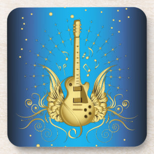 Goldengeflügelte Gitarre Untersetzer