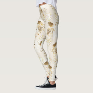 Goldengel auf weißen Leggings