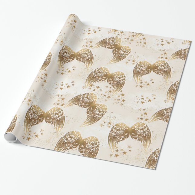 Goldengel Wings u. spielt Geschenkpapier (Ungerollt)