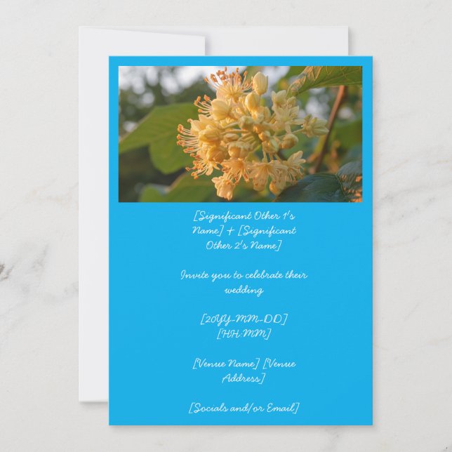 GoldenHour American Basswood Blume (AI) Einladung (Vorderseite)