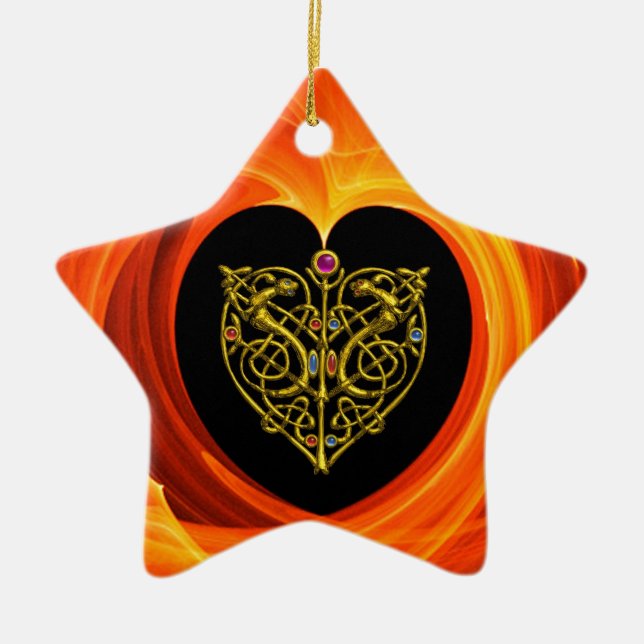 GOLDENLEAF - ZELLISCHES HERZ KERAMIK ORNAMENT (Vorne)
