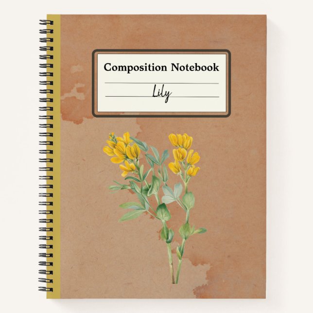 Goldenpea Blume Personalisierte Zusammensetzung Notizbuch (Vorderseite)
