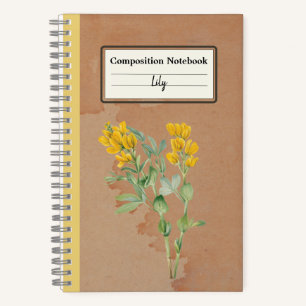 Goldenpea Blume Personalisierte Zusammensetzung Notizbuch