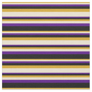Goldenrod, Beige, Indigo und schwarz gefärbte Lini Stoff