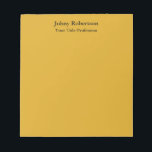Goldenrod Color Schlicht Elegante Beruflich Modern Notizblock<br><div class="desc">Einfaches, modernes, minimalistisches Design für Unternehmen. Diese Vorlage kann an alle beruflichen Beruf angepasst werden.</div>