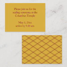 Goldenrod Diamonds Temple Sealing Invitation
