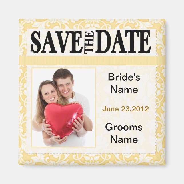 Goldenrod Enregistrer la date Photo Magnet (Devant)