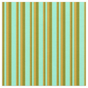 Goldenrod, Green & Aquamarine Linien Muster Stoff