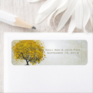 Goldenrod Herzleaf Tree mit Sternen Save the Date