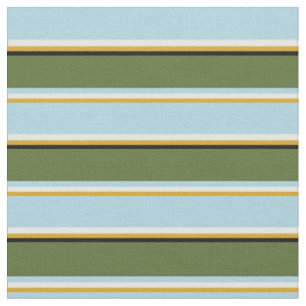 Goldenrod, Minzcreme, Blau, Olivgrün und Schwarz Stoff