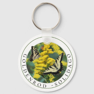 Goldenrod Solidago und Tiger Frack Butterfly Schlüsselanhänger
