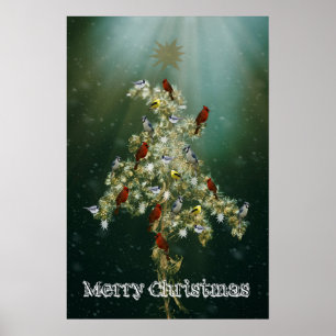 Goldenrod & Songbirds Weihnachtsgrüßen Poster