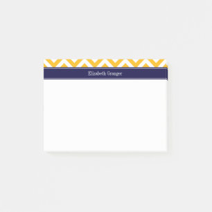 Goldenrod White LG Zickzack Navy Blue Name Monogra Post-it Klebezettel