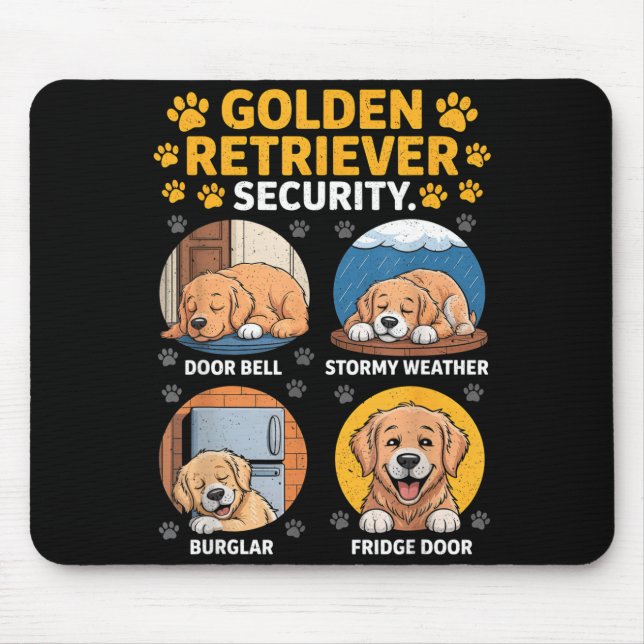 Goldens Tee Golden Retriever Security Funny  Mousepad (Vorne)