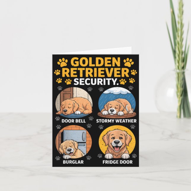 Goldens Tee Golden Retriever Sicherheit Lustig  Karte (Vorderseite)