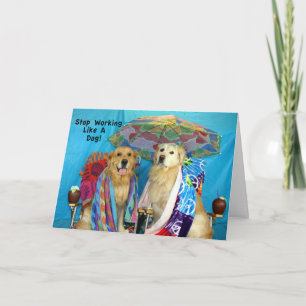 Goldens Working like Hunde Birthday Karte