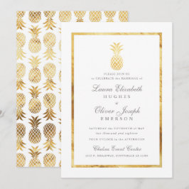GoldenTropical Pineaple Gold Hochzeit Einladungen