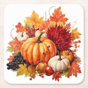 Goldernte Medley: Foliage und Florals Rechteckiger Pappuntersetzer