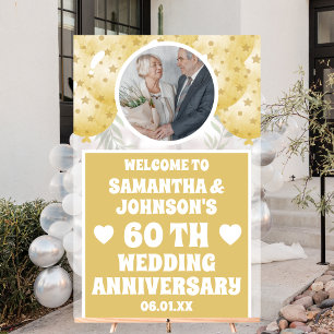 Goldes Foto 60. Hochzeitstag Mattiert Acrylschild