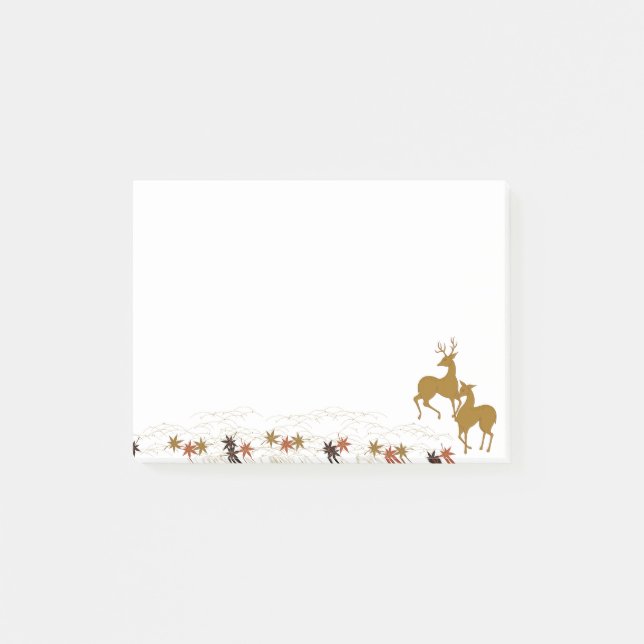 Goldfall Moon Rustikaler Wald Natur Deer Post-it Klebezettel (Vorderseite)