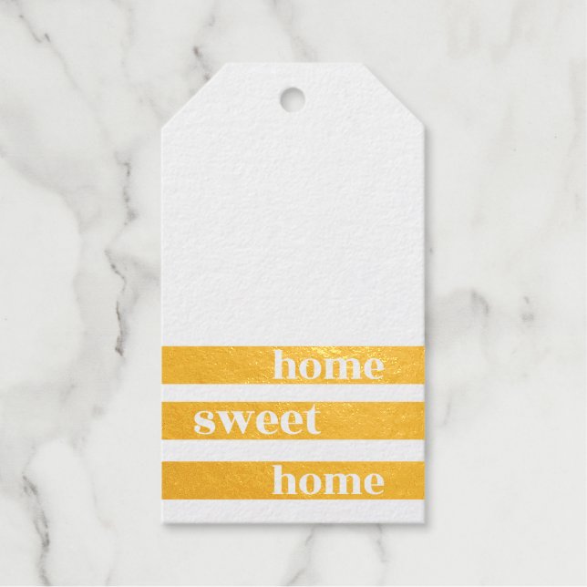 Goldfalten Große "Zuhause Sweet Zuhause" Geschenkanhänger (Vorderseite)