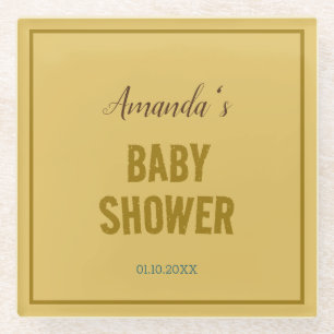 Goldfarbe Moderne Minimalistische Babydusche Glasuntersetzer