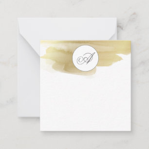 Goldfarben-Fleck-Monogramm-flache Anmerkungs-Karte Mitteilungskarte