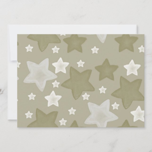 Goldfarben-Stars-Babydusche Einladung (Vorderseite)