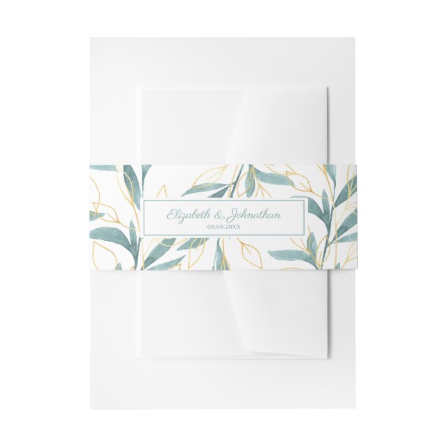 Goldfarbenblütenhochzeit Einladungsbanderole (Vorderseite Beispiel)