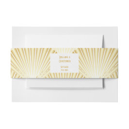 Goldfarbene Art Deco Design Hochzeit Einladungsbanderole