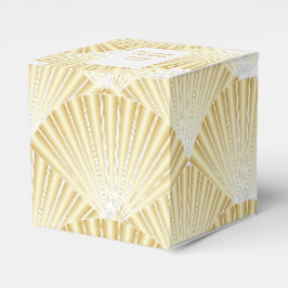 Goldfarbene Art Deco Design Hochzeit Geschenkschachtel
