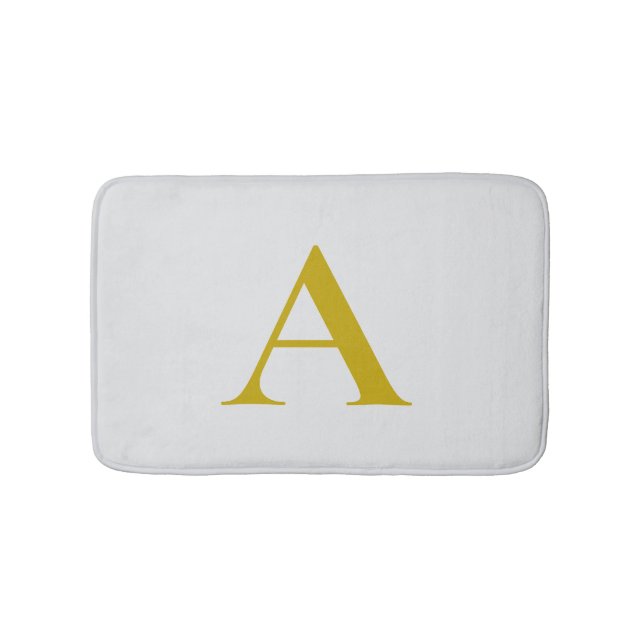 Goldfarbene benutzerdefinierte Monogramm Anfangsbu Badematte (Vorderseite)