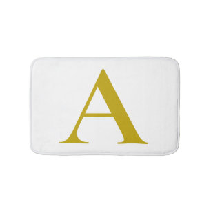 Goldfarbene benutzerdefinierte Monogramm-Anfangsbu Badematte