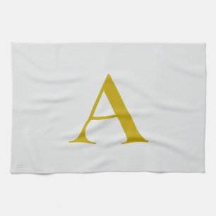 Goldfarbene benutzerdefinierte Monogramm Anfangsbu Geschirrtuch