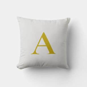 Goldfarbene benutzerdefinierte Monogramm Anfangsbu Kissen