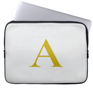 Goldfarbene benutzerdefinierte Monogramm Anfangsbu Laptopschutzhülle