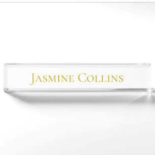 Goldfarbene einfache minimalistische professionell namensplakette