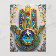 Goldfarbene Filigree Blaugrün, drittes Auge Hamsa