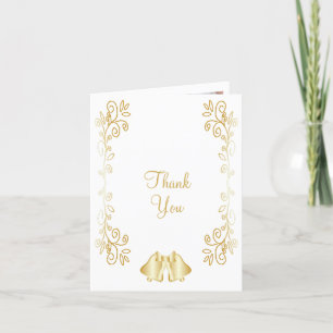 Goldfarbene Glocken-Design-Hochzeit Dankeskarte