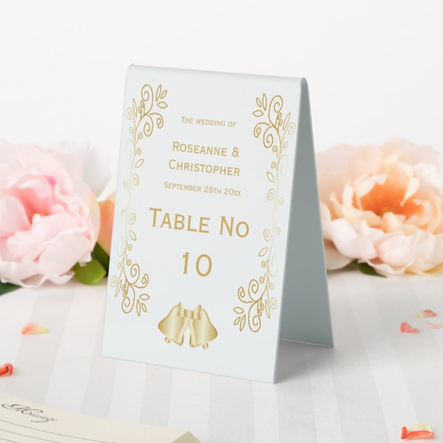 Goldfarbene Glocken-Design-Hochzeit Tischaufsteller (In Situ (Hochzeit))