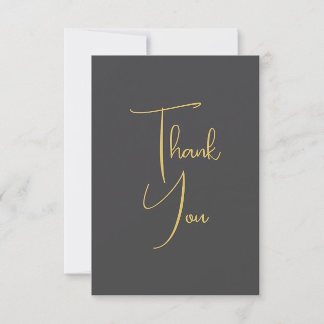 Goldfarbene Handschrift Professionell Custom Dankeskarte (Vorderseite)