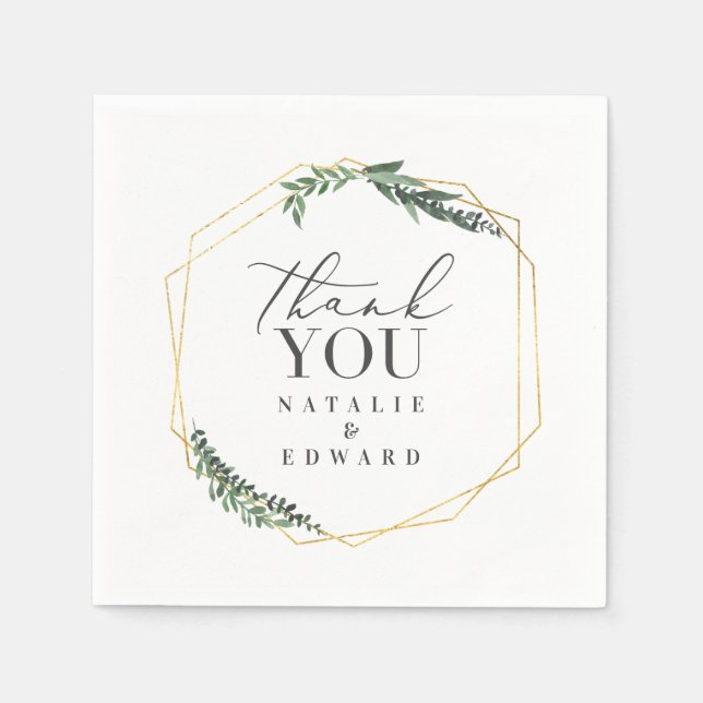 goldfarbene Hochzeit Serviette (Vorderseite)