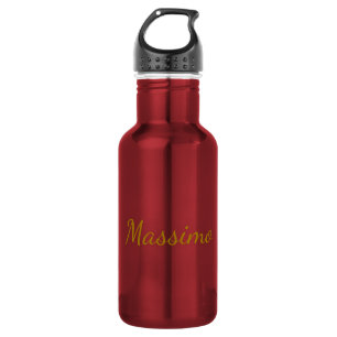 Goldfarbene Kalligrafie Elegant Schlicht Einfacher Edelstahlflasche