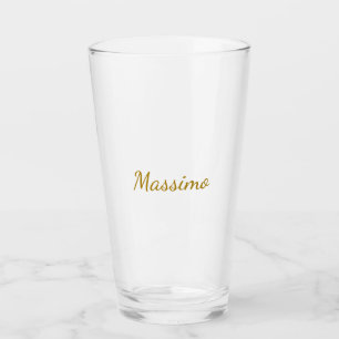 Goldfarbene Kalligrafie Elegant Schlicht Einfacher Glas