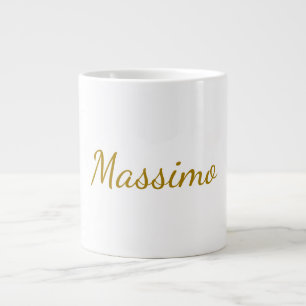 Goldfarbene Kalligrafie Elegant Schlicht Einfacher Jumbo-Tasse